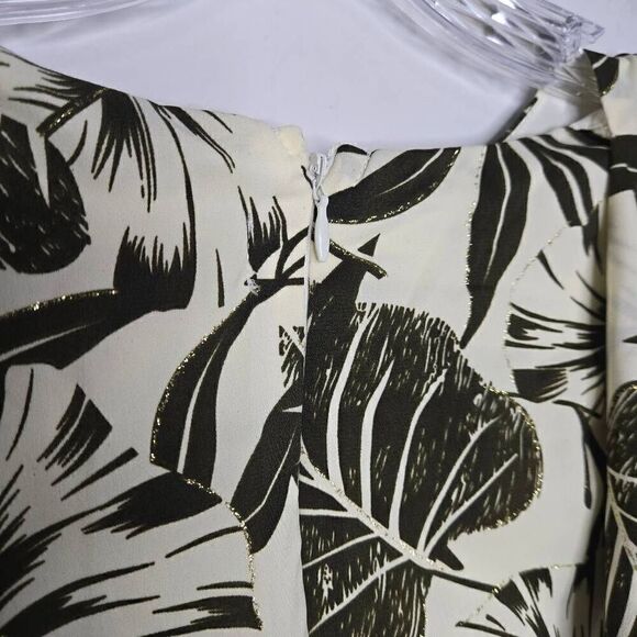 Kosmios Jumpsuit Back Drape Floral Tropical Print Wide Leg Size Large - Picture 9 of 11